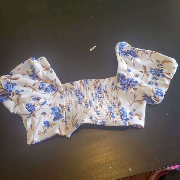 Janie and Jack Girl Floral Swim Top Size 5 - Picture 1 of 5